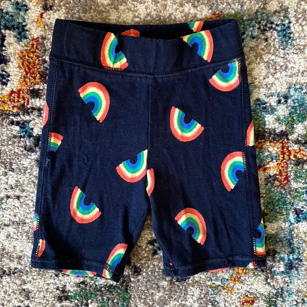 Gap Kids Playtime Favorites Dark Blue Rainbow Biker Shorts Girls Sz 3T